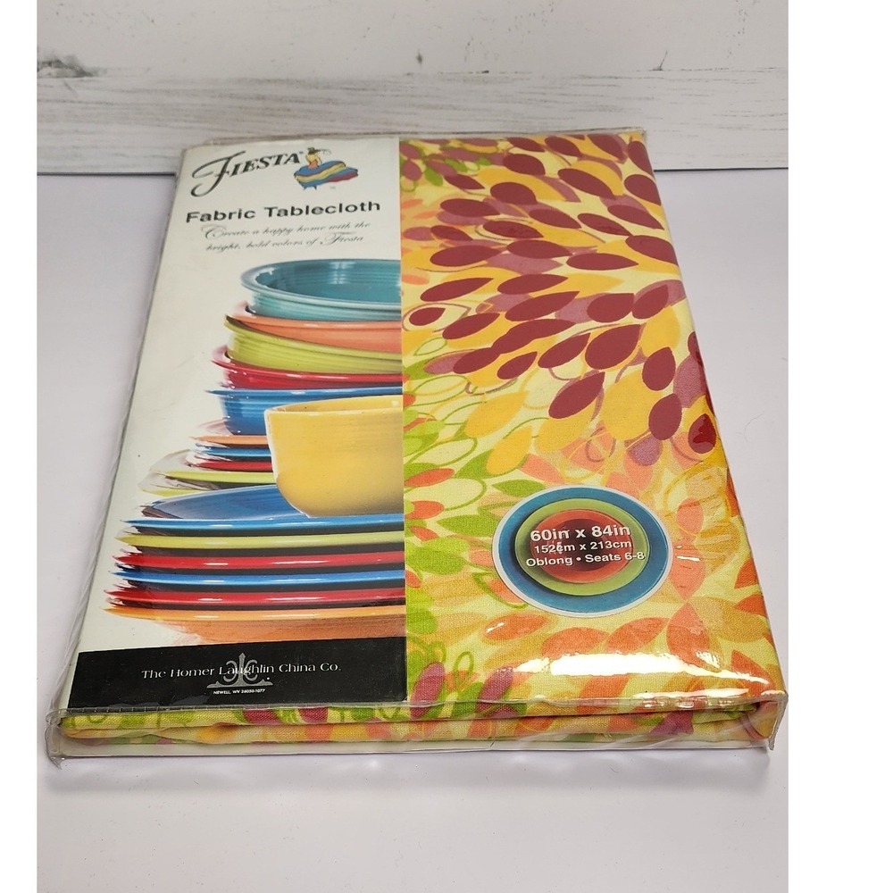 Fiesta Calypso Floral Sunflower Fabric Tablecloth Oblong 60x84 New